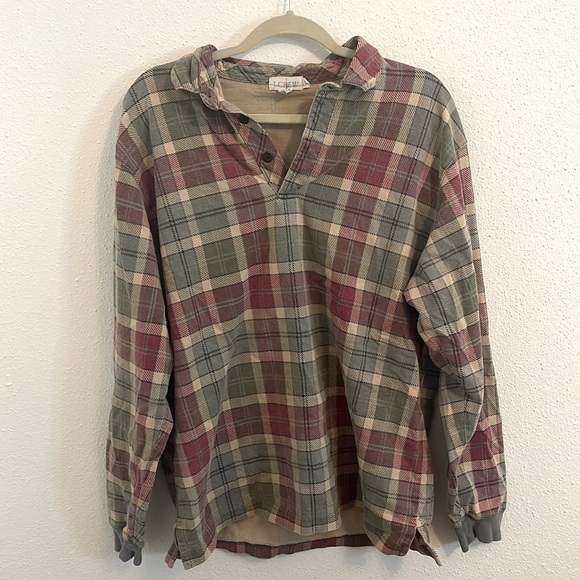 J. Crew Other - J Crew 100% Cotton Red Blue and Green Plaid Long Sleeve Shirt Size Large